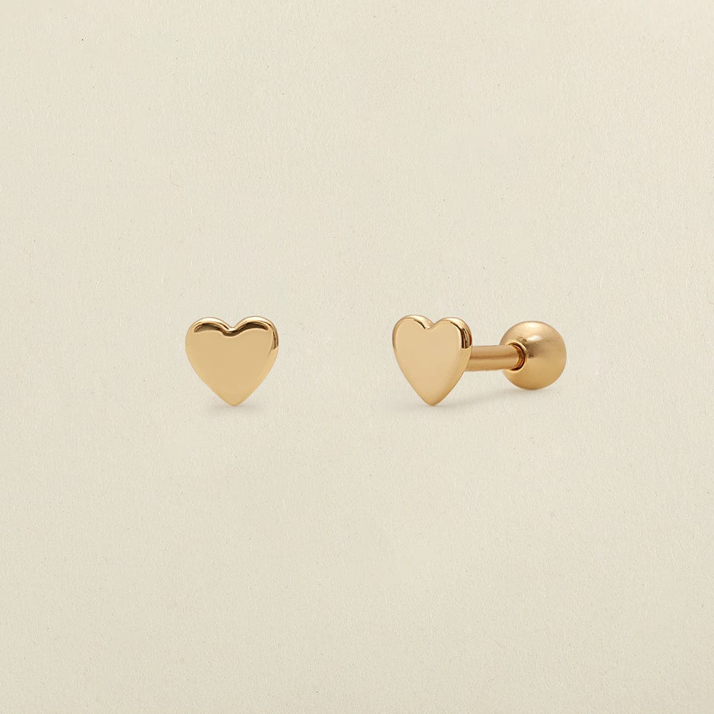 Heart Stud Earrings Gold Vermeil Earring