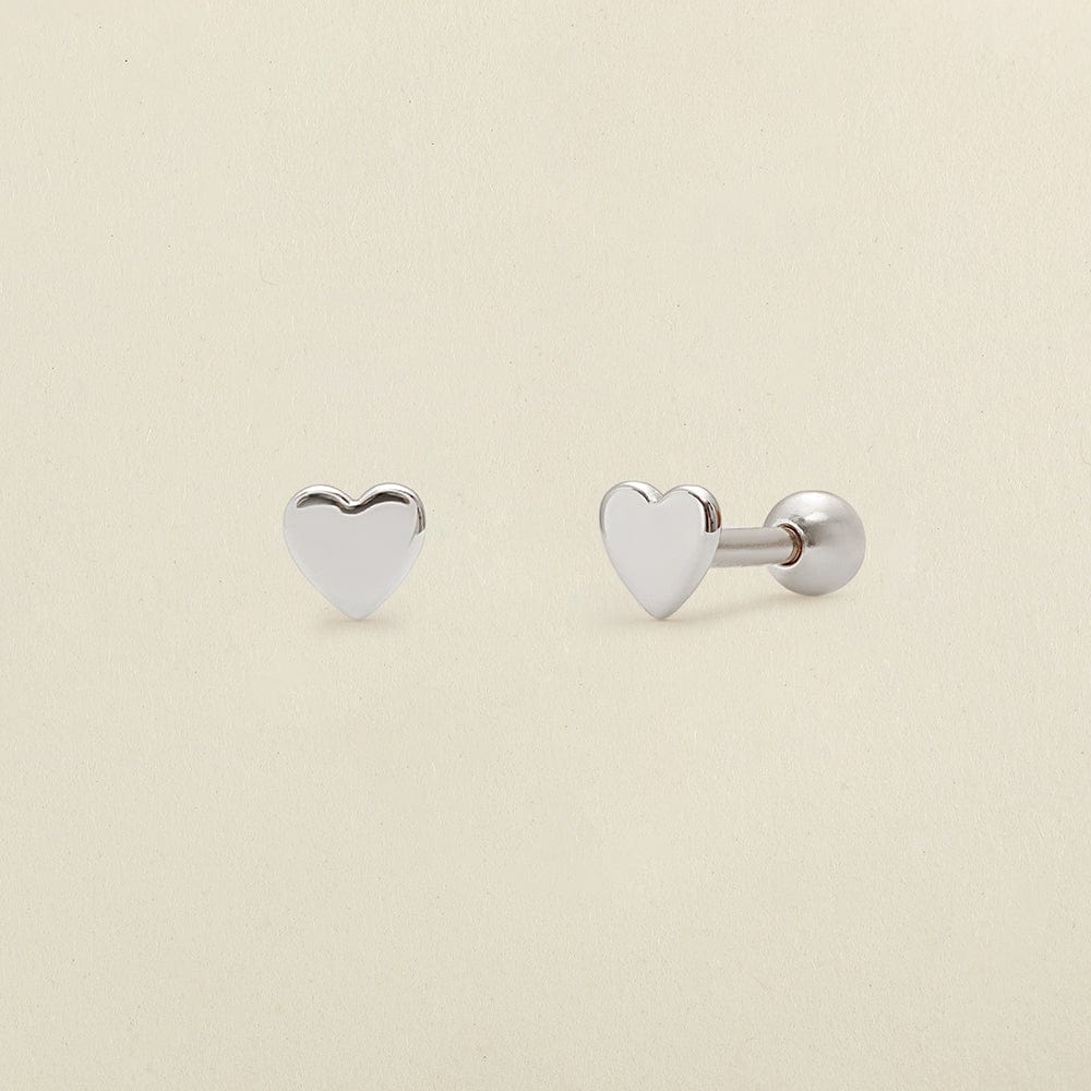 Heart Stud Earrings Silver Earring