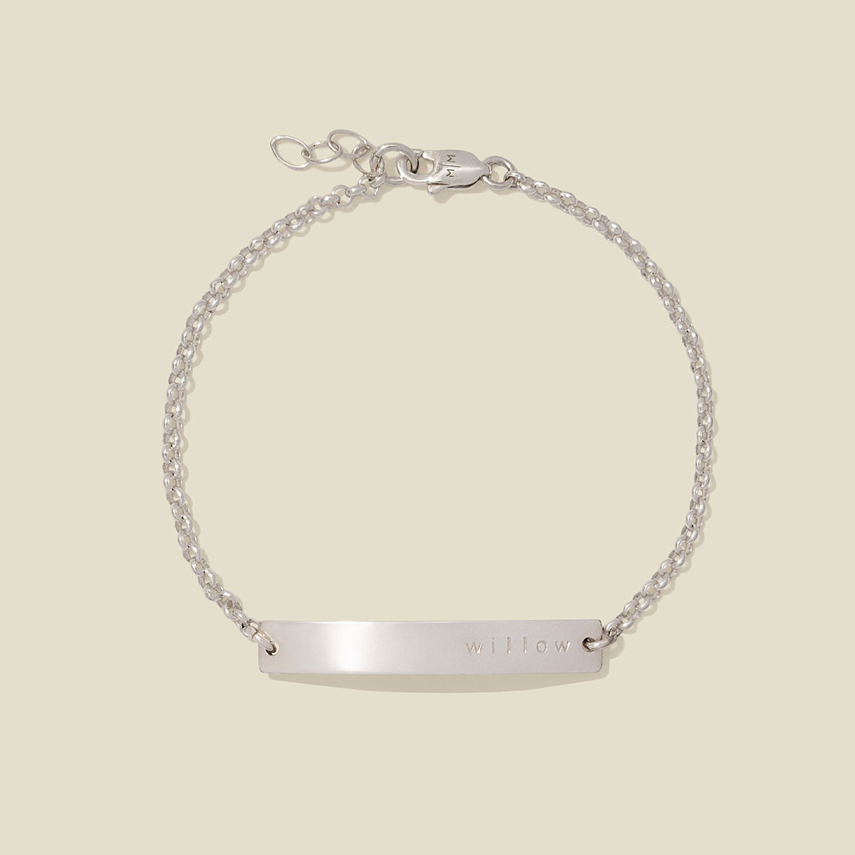 Horizontal Bar Bracelet | 1.25" horizontal bar Silver / 6" Bracelet