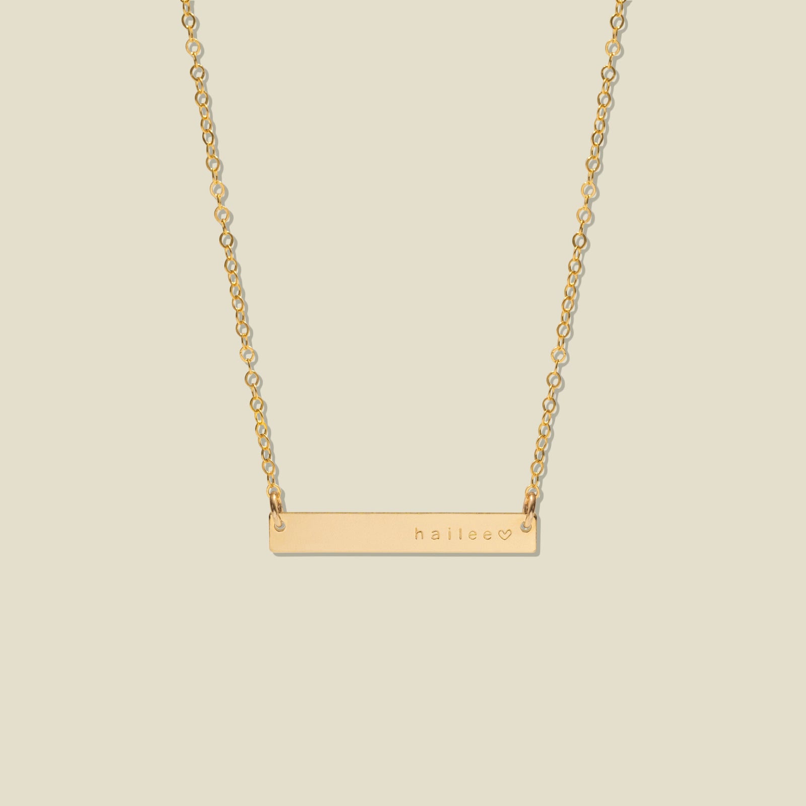 Horizontal Bar Necklace Gold Filled / 17"-19" Necklace