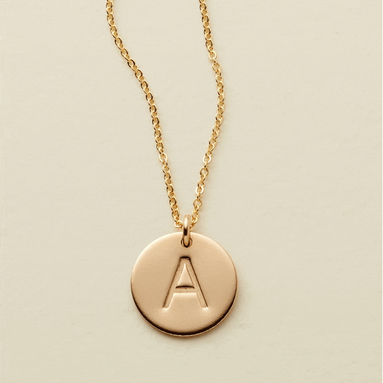 Initial Disc Necklace - 1/2" Necklace