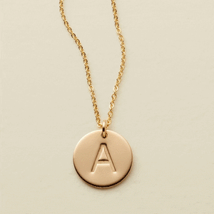Initial Disc Necklace | 1/2" Disc