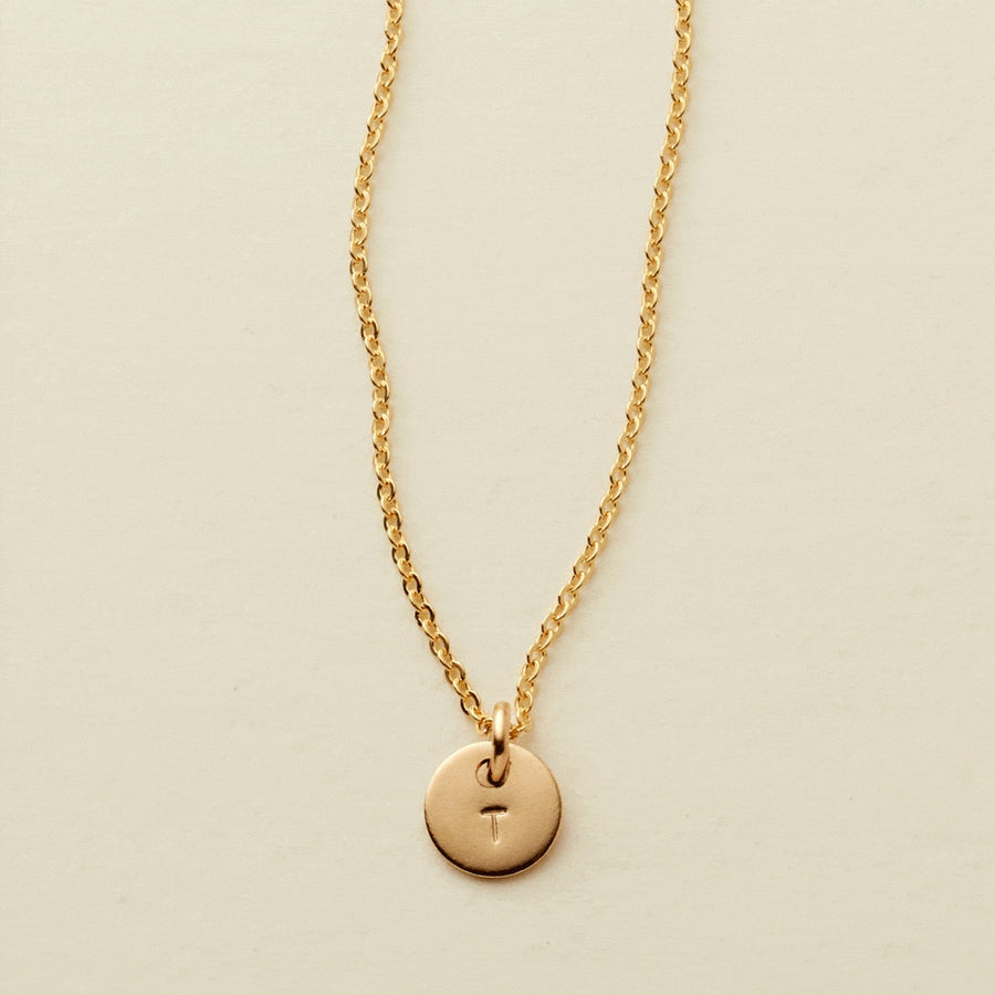 Initial Disc Necklace | 1/4" Disc