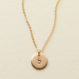Initial Disc Necklace - 3/8"