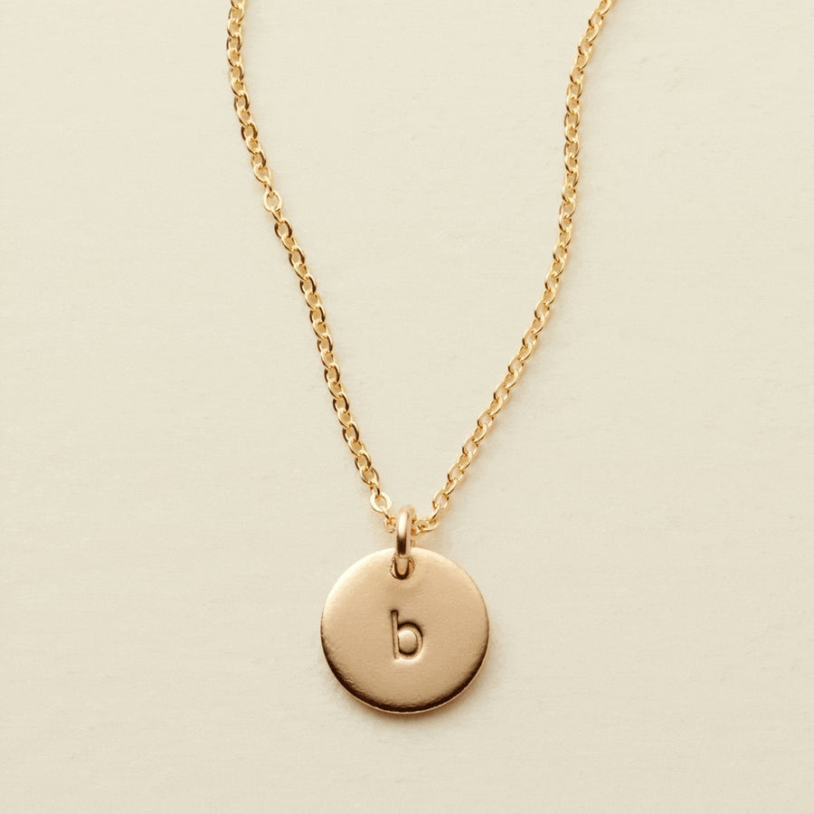 Initial Disc Necklace | 3/8" Disc