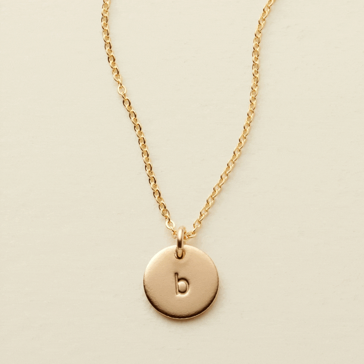 Initial Disc Necklace - 3/8" Necklace