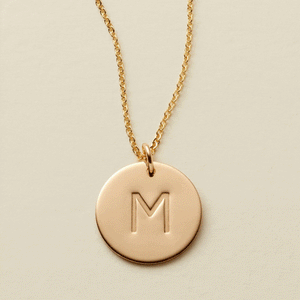 Initial Disc Necklace | 5/8" Disc