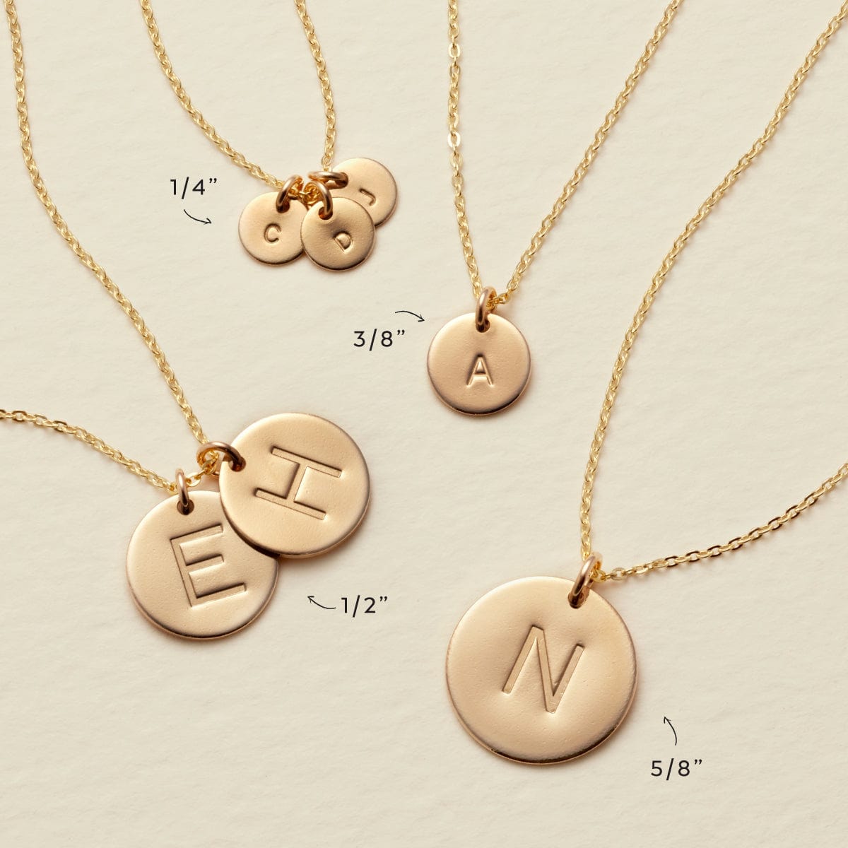 Monogram Disc Necklace in Gold or Silver by Megu's Attic