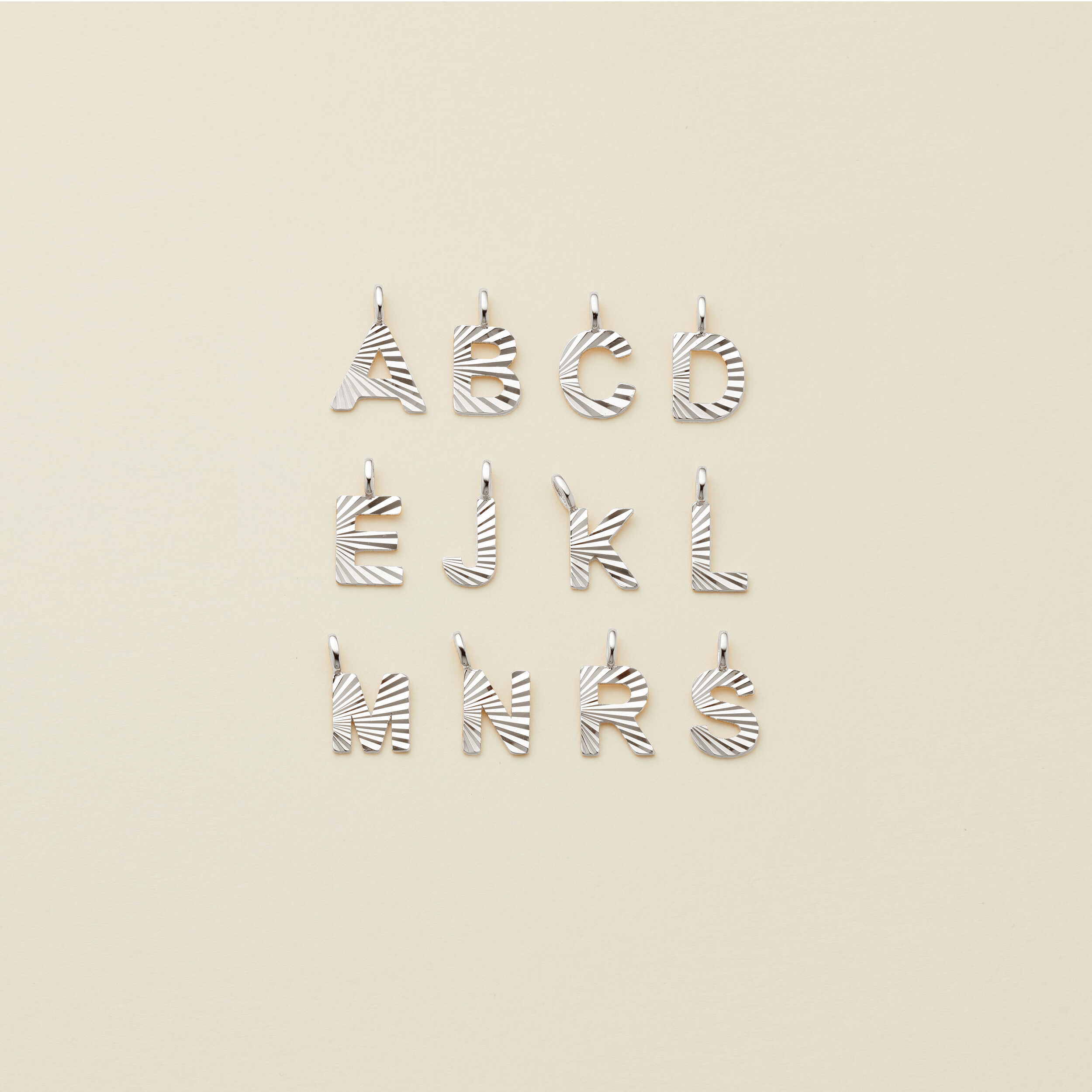 Greek Sideways Letter Initial Necklace