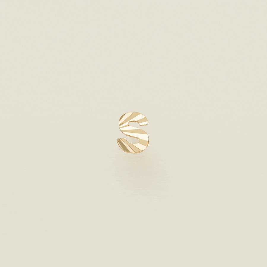 Initial Stud Earring Gold Made By Mary