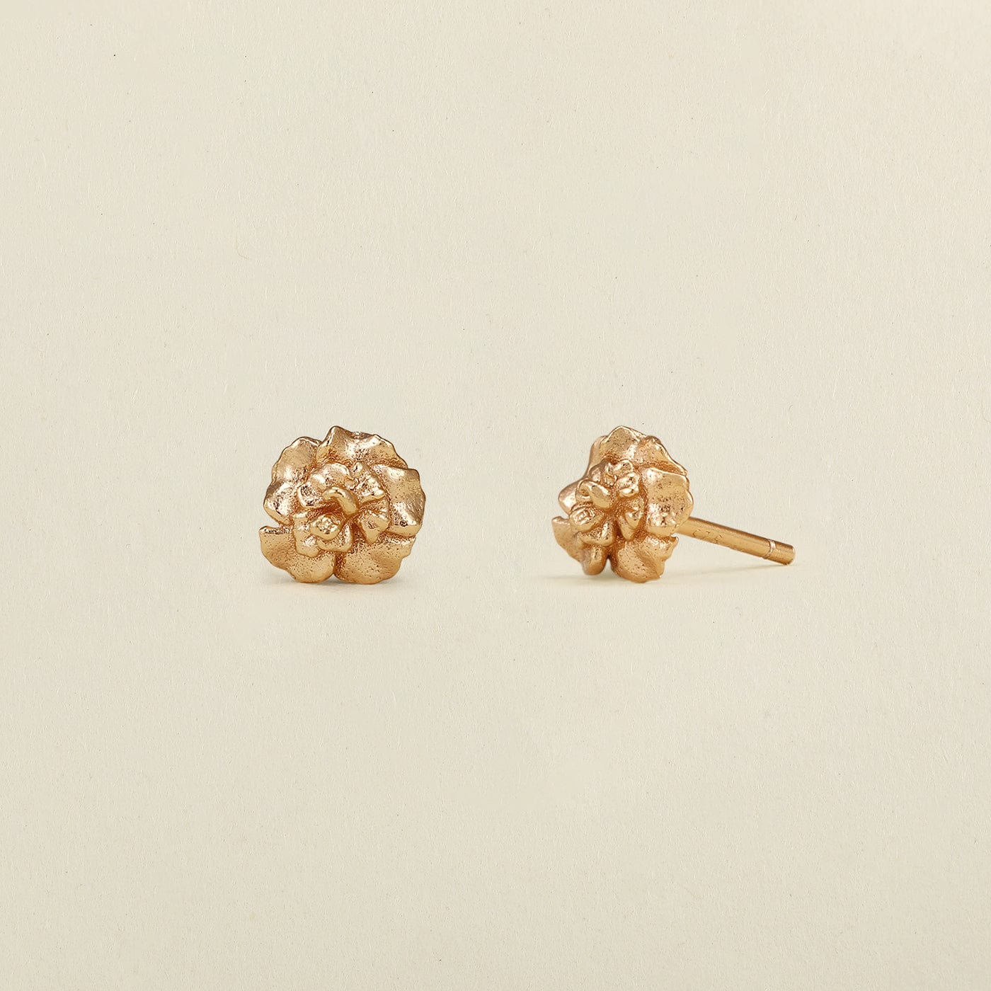 January Birth Flower Stud Earrings Gold Vermeil Earring