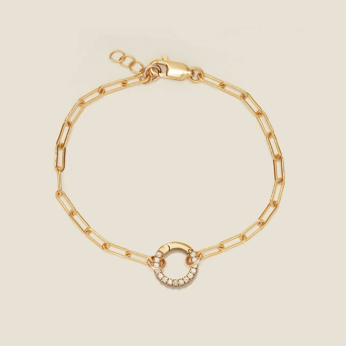 Jude Charm Bracelet Gold Filled / With CZ Link Lock / 6" Bracelet