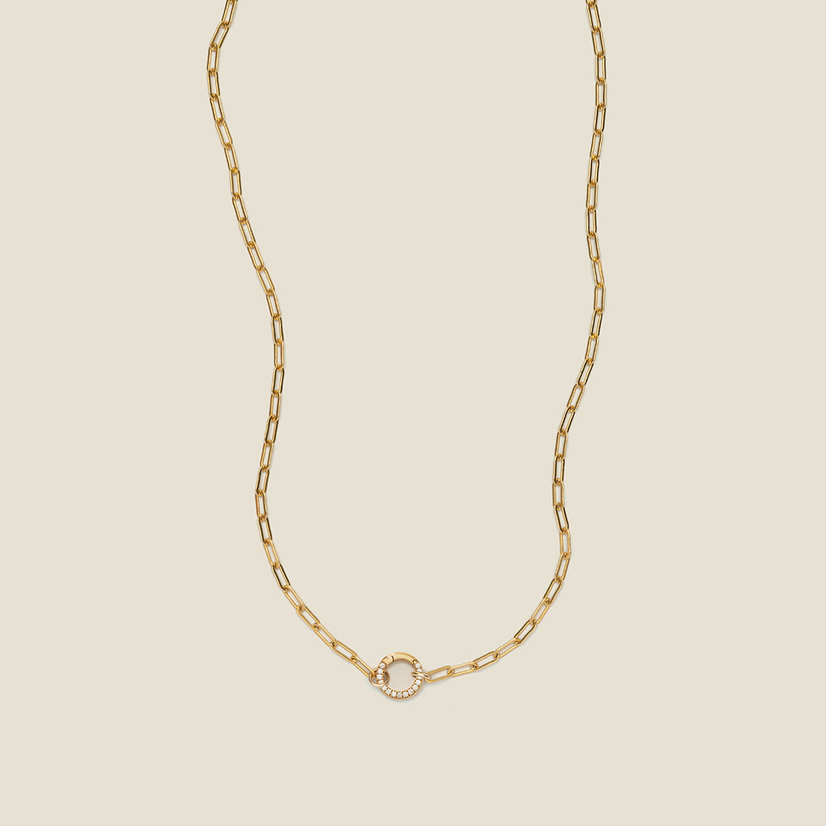 Jude Charm Necklace Gold Filled / With CZ Link Lock Necklace