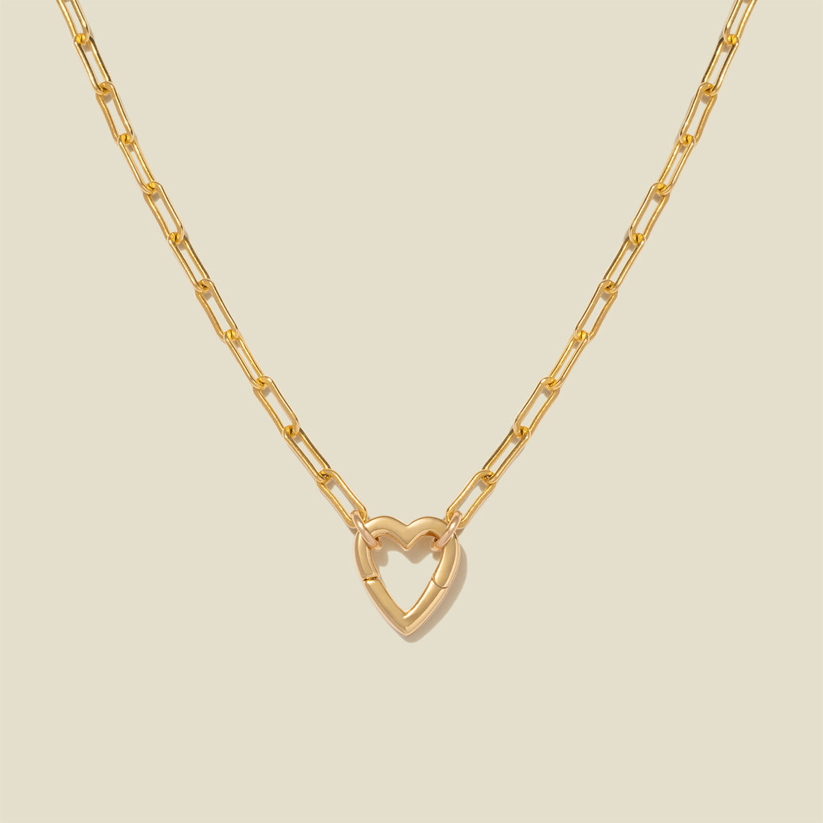 Jude Charm Necklace Gold Filled / With Heart Link Lock Necklace