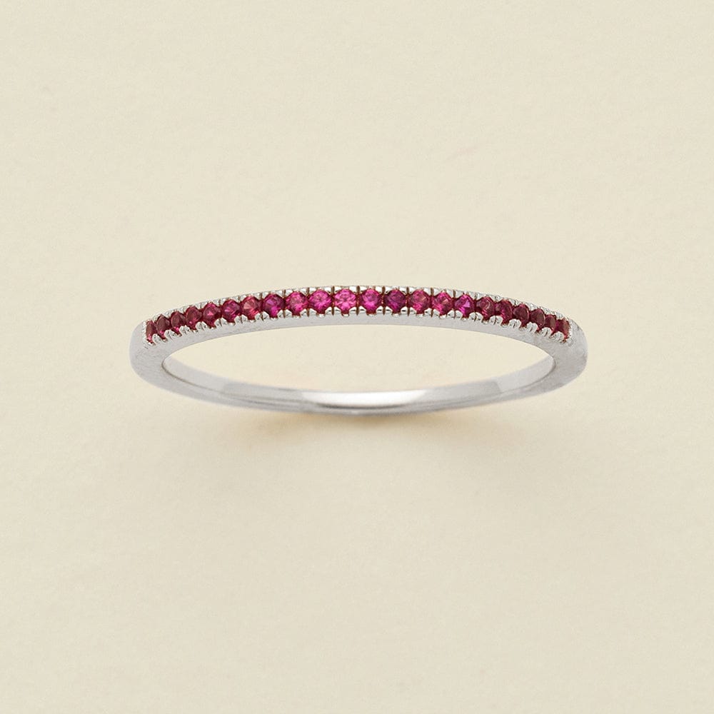 July Birthstone Stacking Ring Silver / 5 Ring