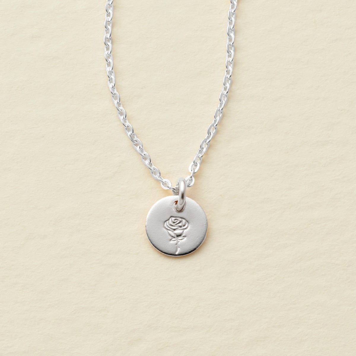 June Birth Flower Necklace Gold, Rose Gold, Silver Birth Flower Necklace Made By Mary