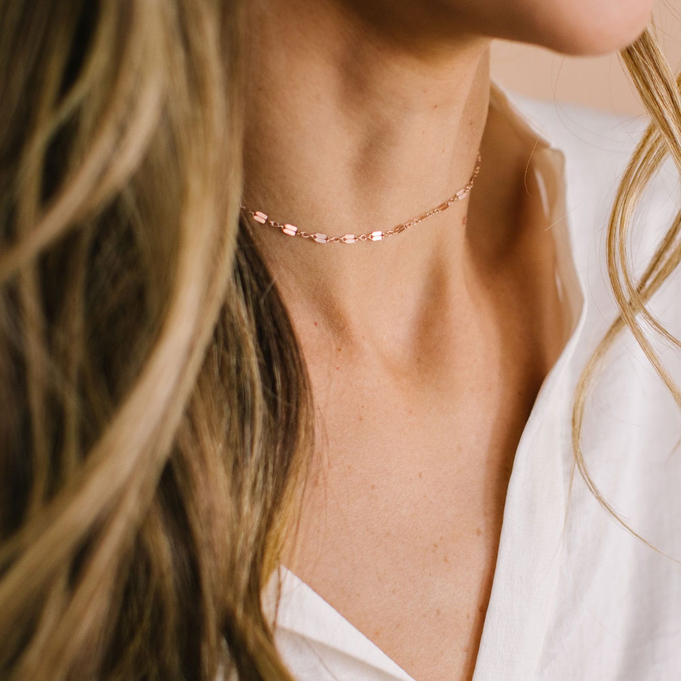 Made by Mary Lace Choker | Dainty, Layers Perfectly, Minimal, Subtle Silver / 14