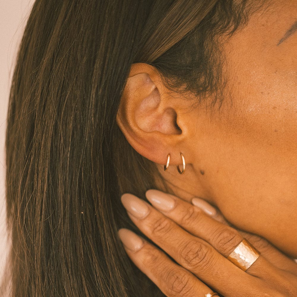 Amazon.com: Double Hoop Twist Earrings - Single earring or a Pair of  earrings • 8 mm Two Piercing Earring • Tiny Huggie Hoops • Minimal Spiral  Earring • Double Cartilage or Helix Piercing : Handmade Products