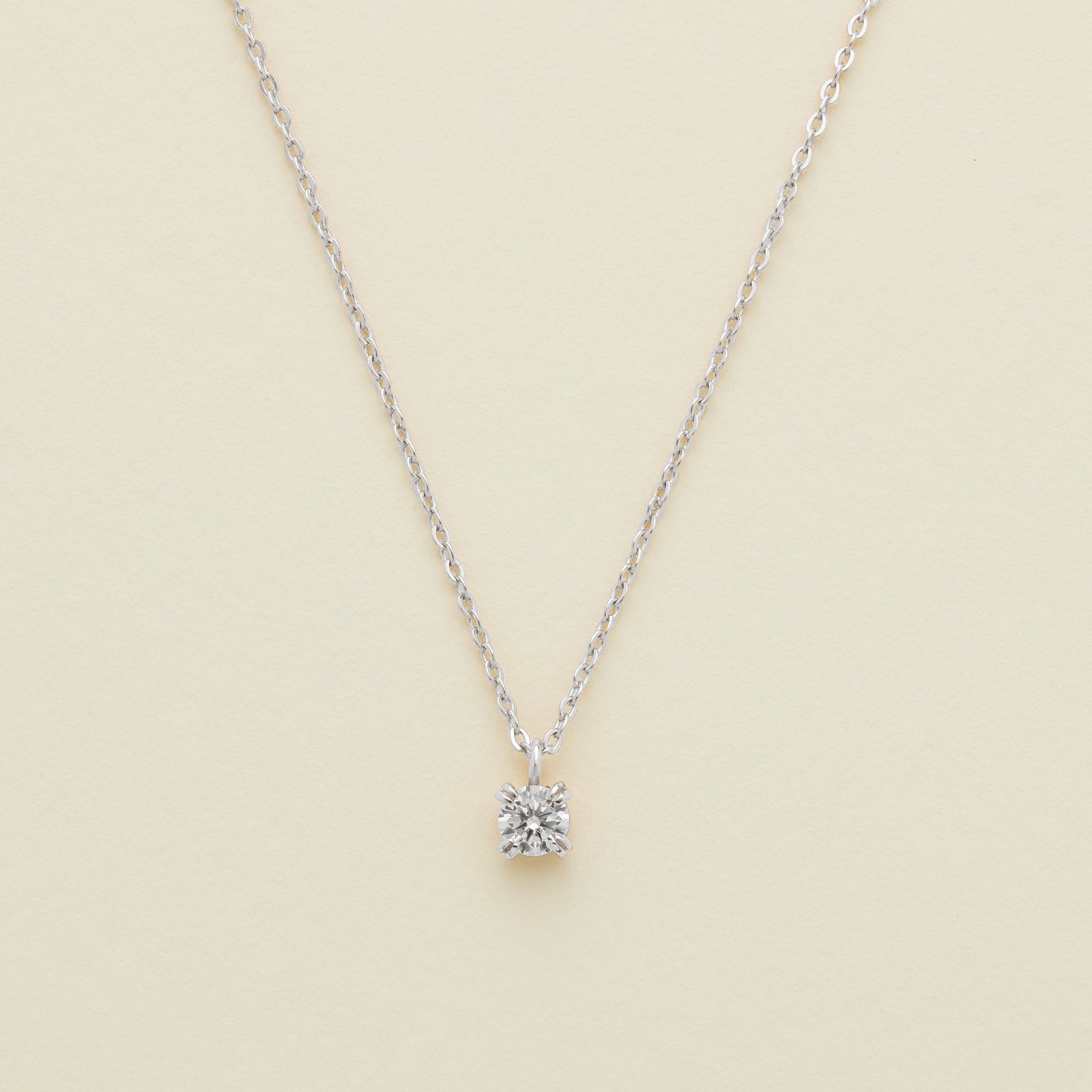 Luxe Solitaire Necklace Silver Necklace