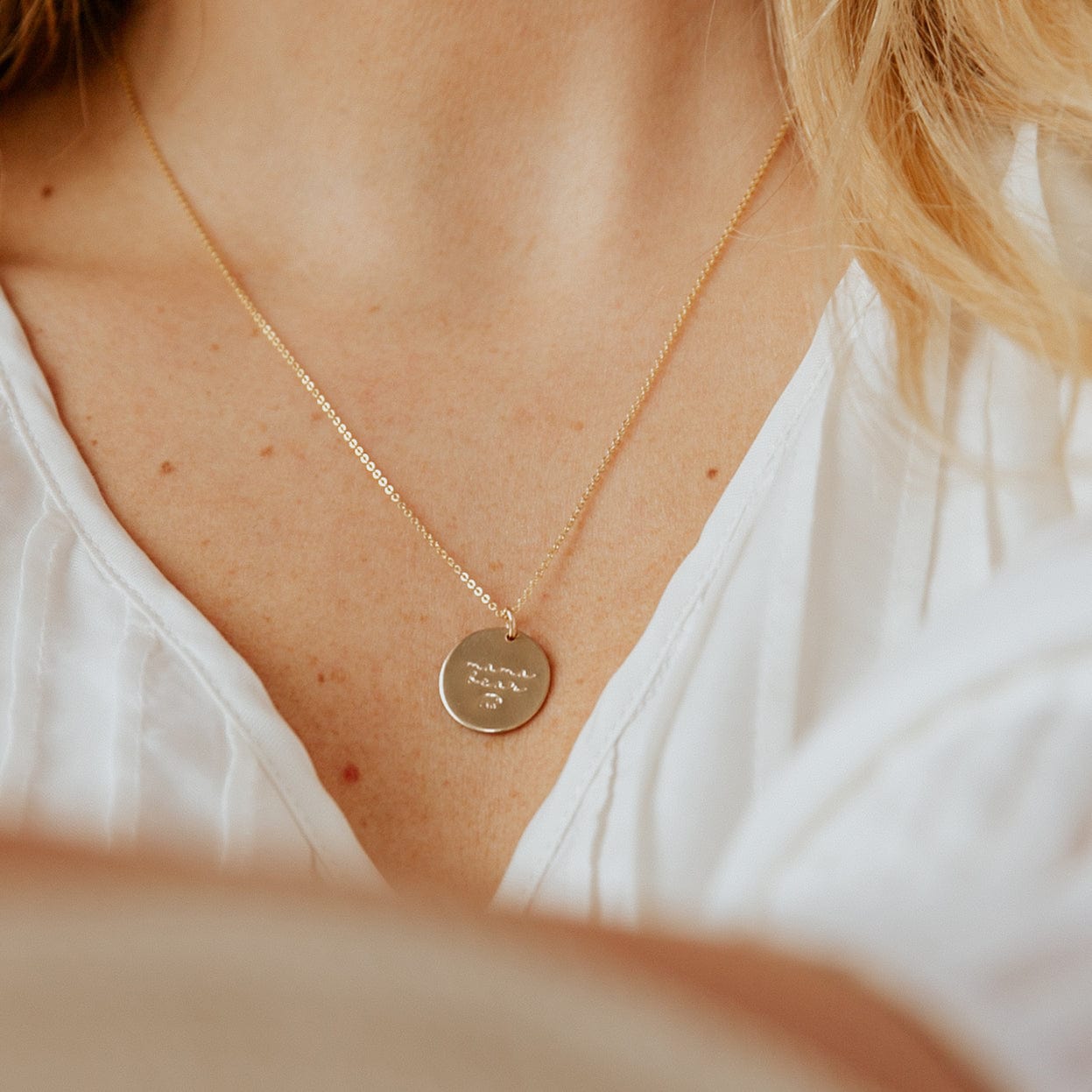 Mama Bear Disc Necklace- 5/8" Necklace