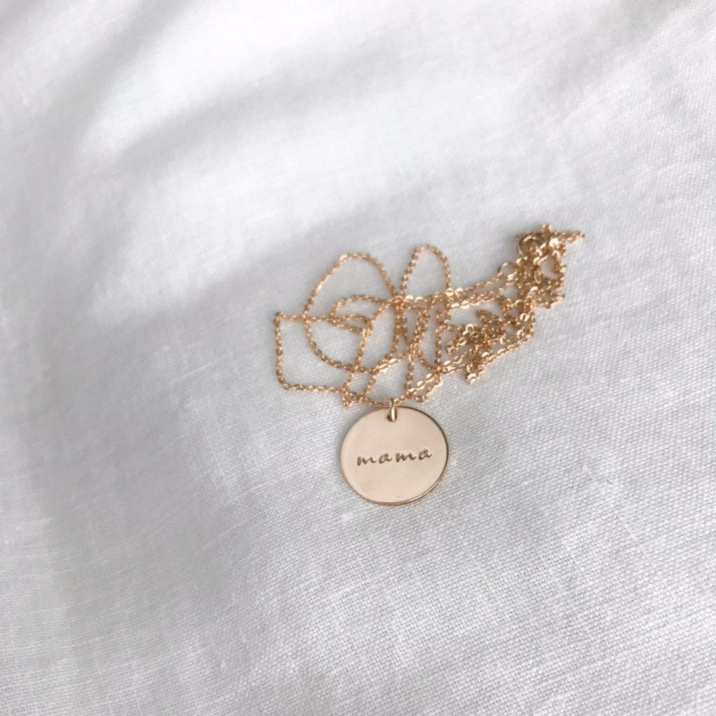 Mama Disc Necklace - 5/8" Necklace