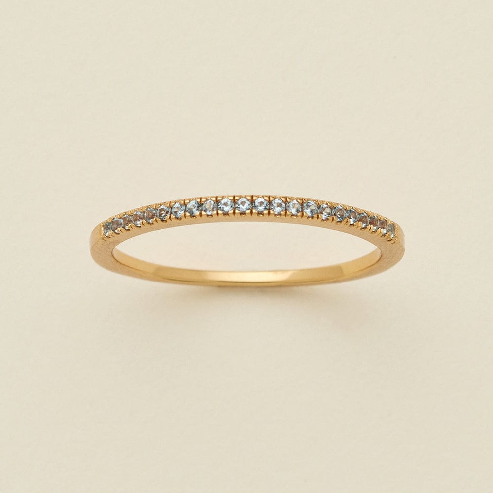 March Birthstone Stacking Ring Gold Vermeil / 5 Ring