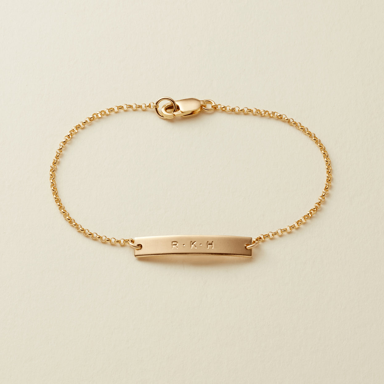 Mini Bar Bracelet | 1.0" horizontal bar Gold Filled / 6" Bracelet