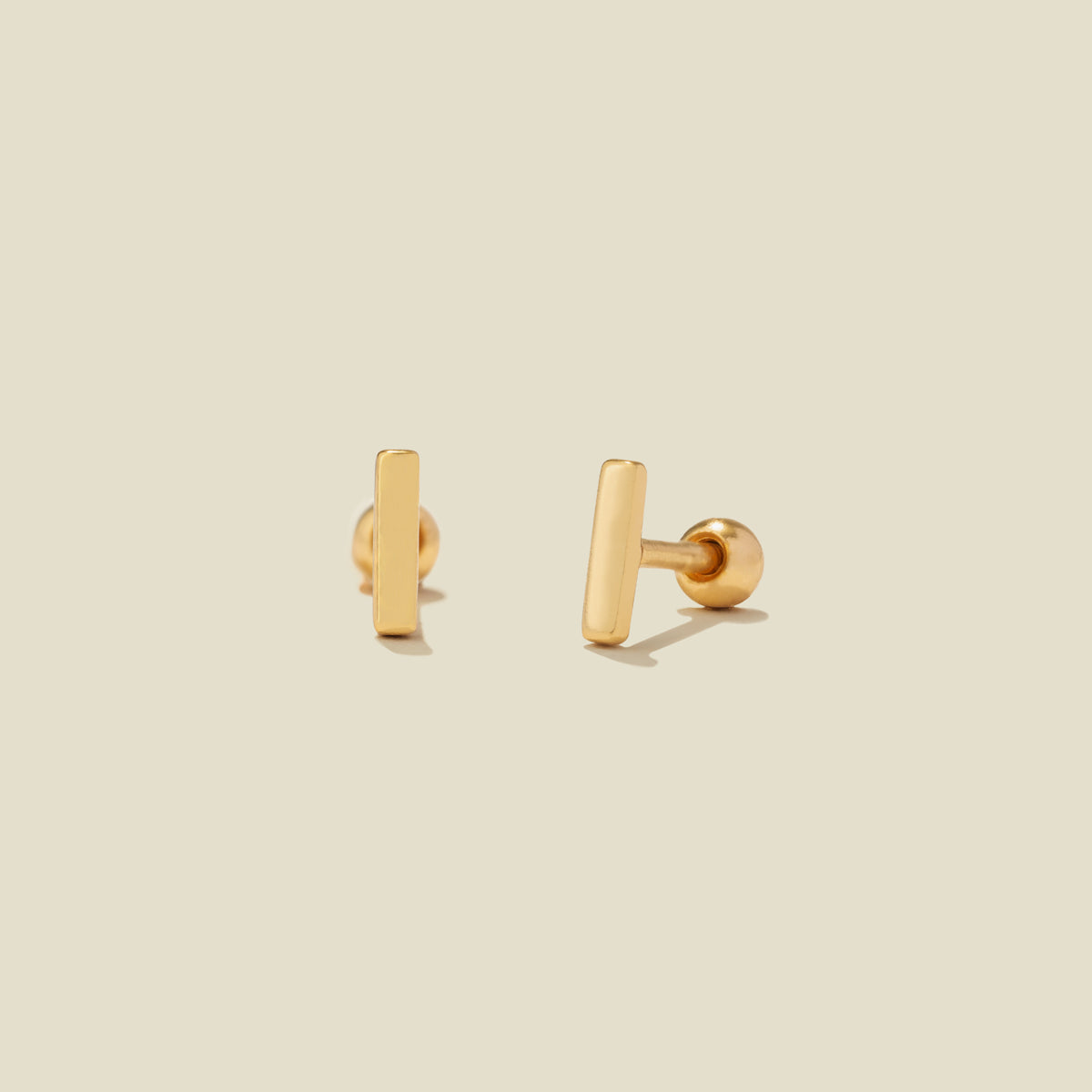 Mini Bar Stud Earrings Gold Vermeil Earring