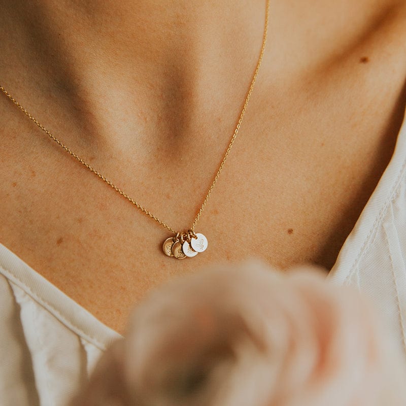 Mini Birth Flower Stacker Necklace | 1/4" Disc Necklace