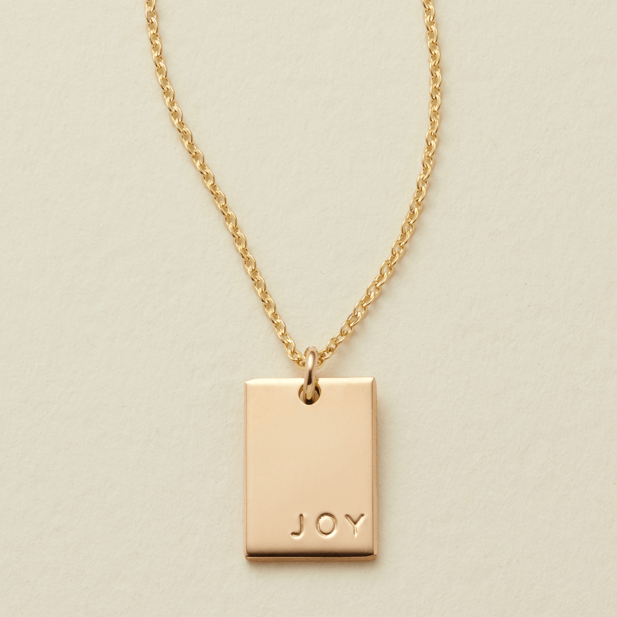 Made By Mary Mini Lennon Rectangle Necklace | Unique, Hand Stamped
