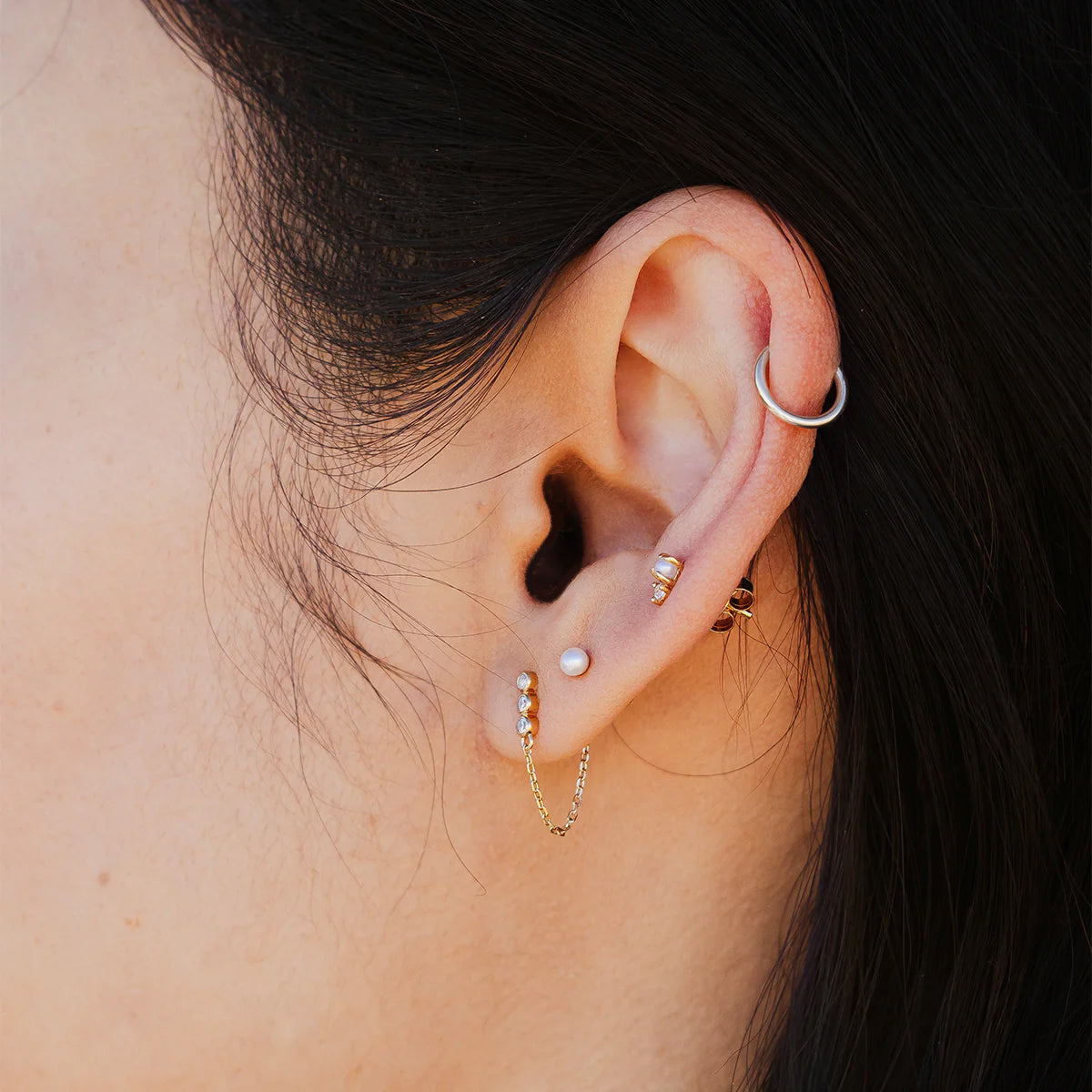 Gold Hoop Earrings 30mm - Rebecca | Linjer Jewelry