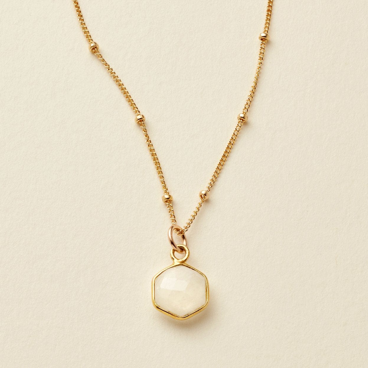 Moonstone Gemstone Necklace Gold Filled / 16" Necklace