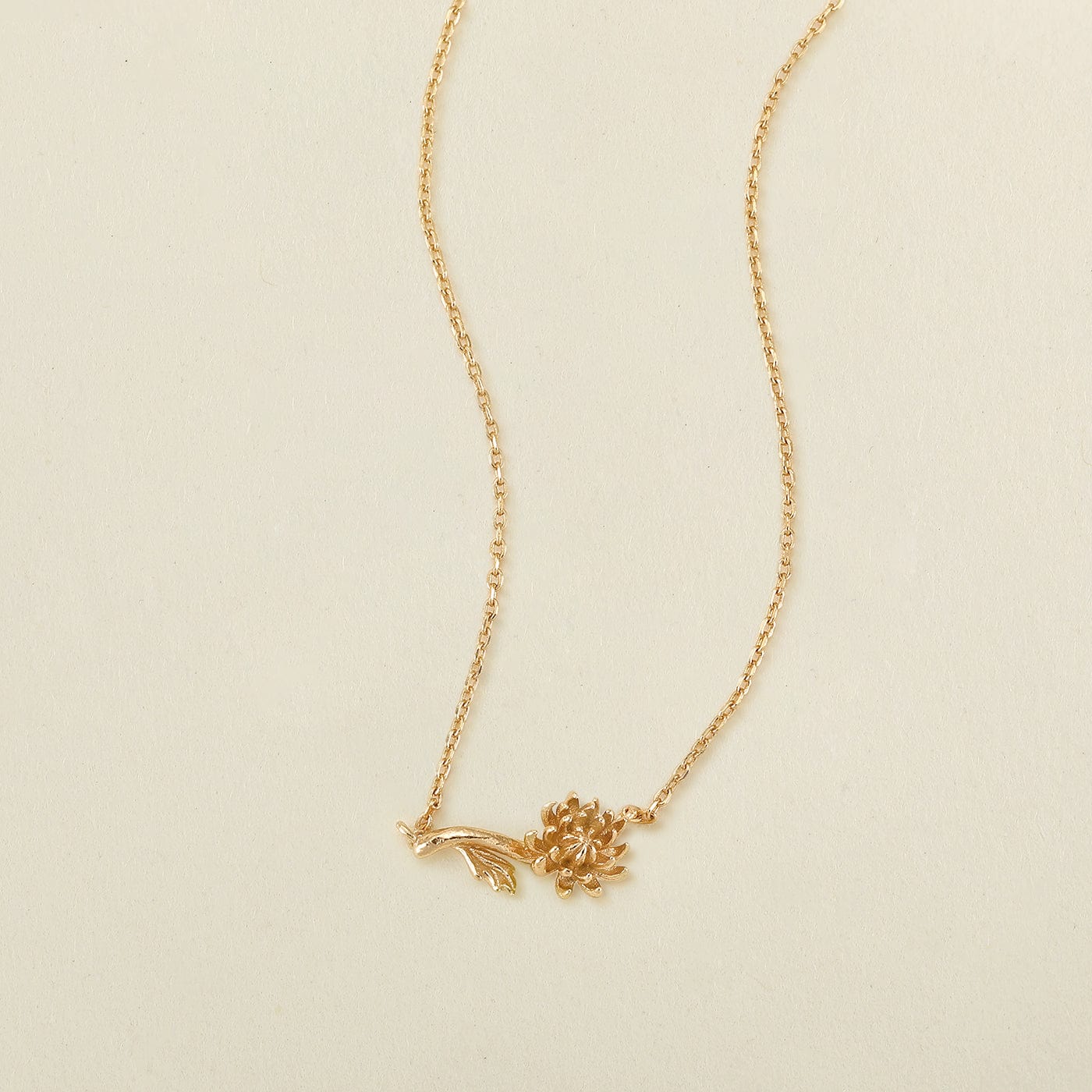 November Everbloom Birth Flower Necklace Gold Vermeil Necklace