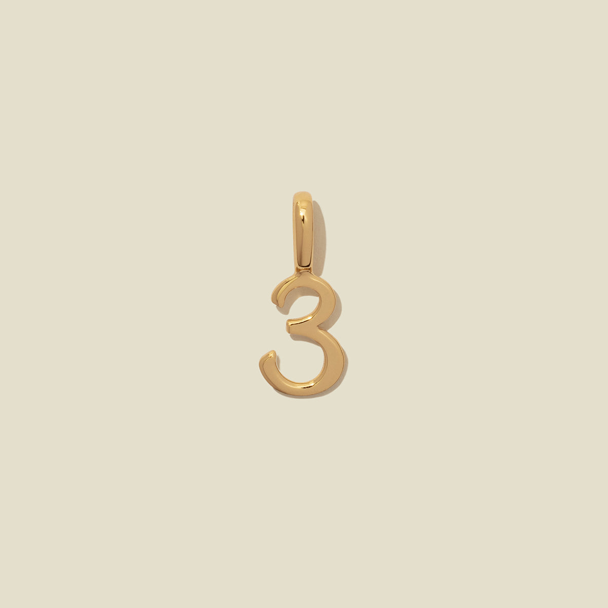 Number 3 Charm Gold Vermeil Add Ons