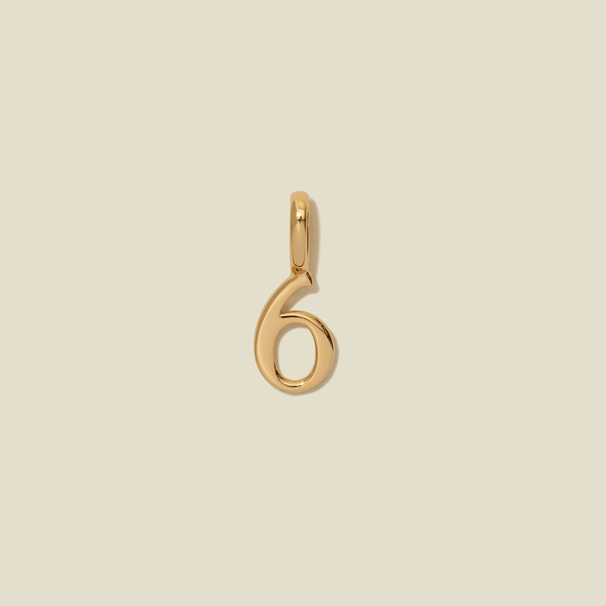 Number 6 Charm Gold Vermeil Add Ons