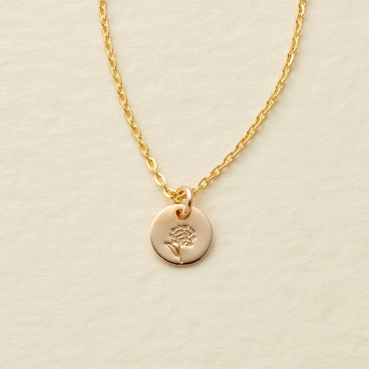 October Birth Flower Necklace Gold Filled / 1/4" / 16"-18" Necklace