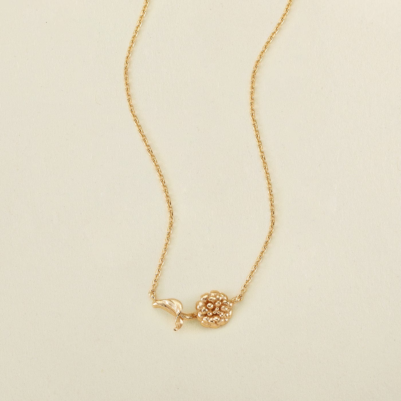 October Everbloom Birth Flower Necklace Gold Vermeil Necklace