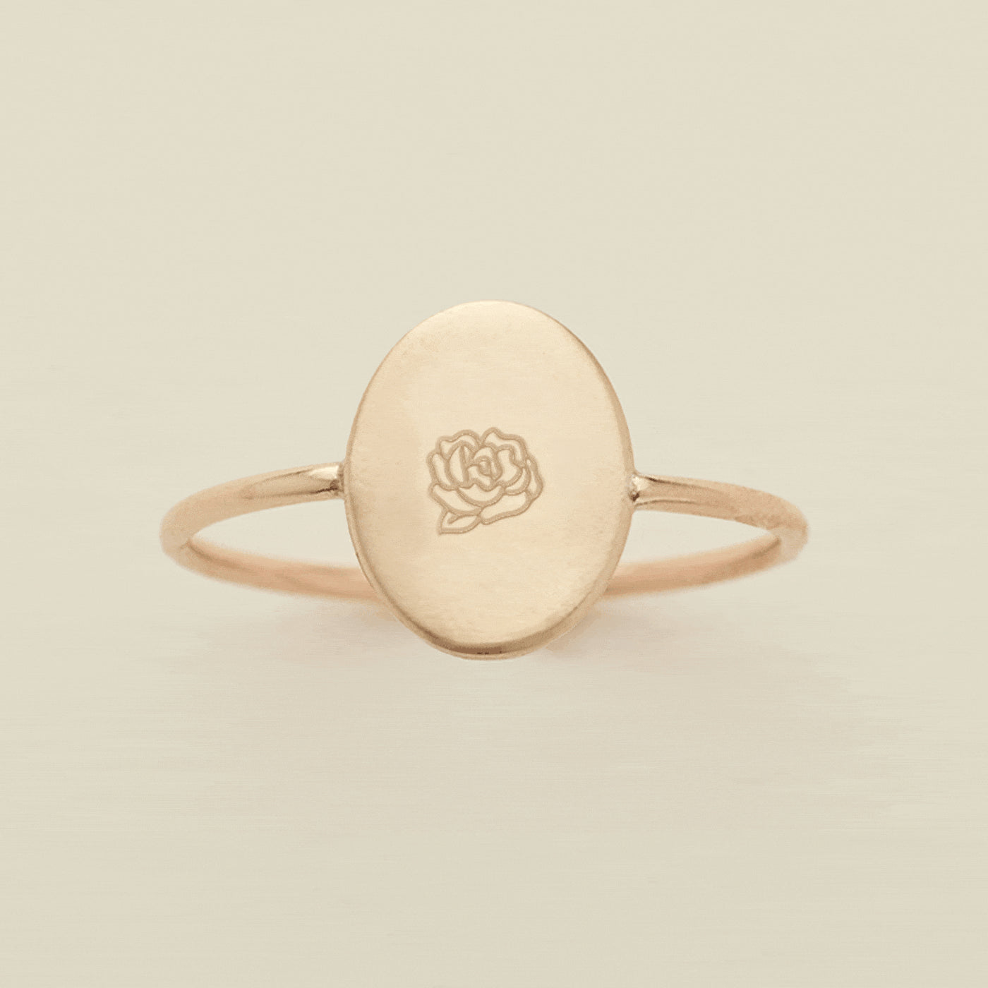 Made By Mary Oval Customized Ring Hand Stamped Gold Filled Silver