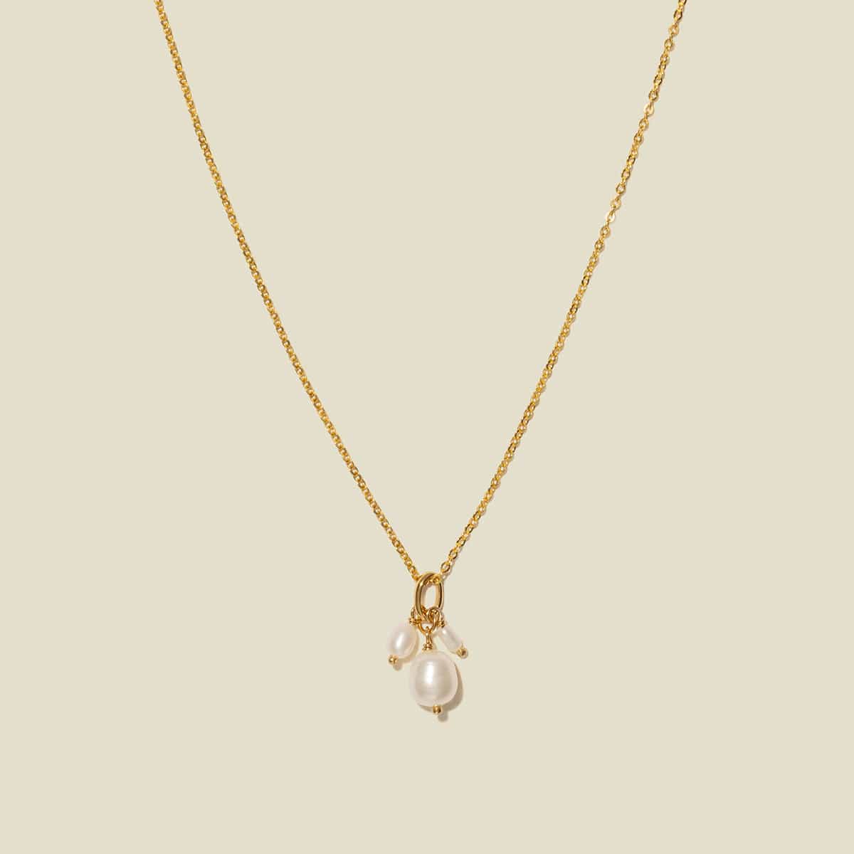 Pearl Cluster Pendant Necklace Gold Filled / 16"-18" Necklace
