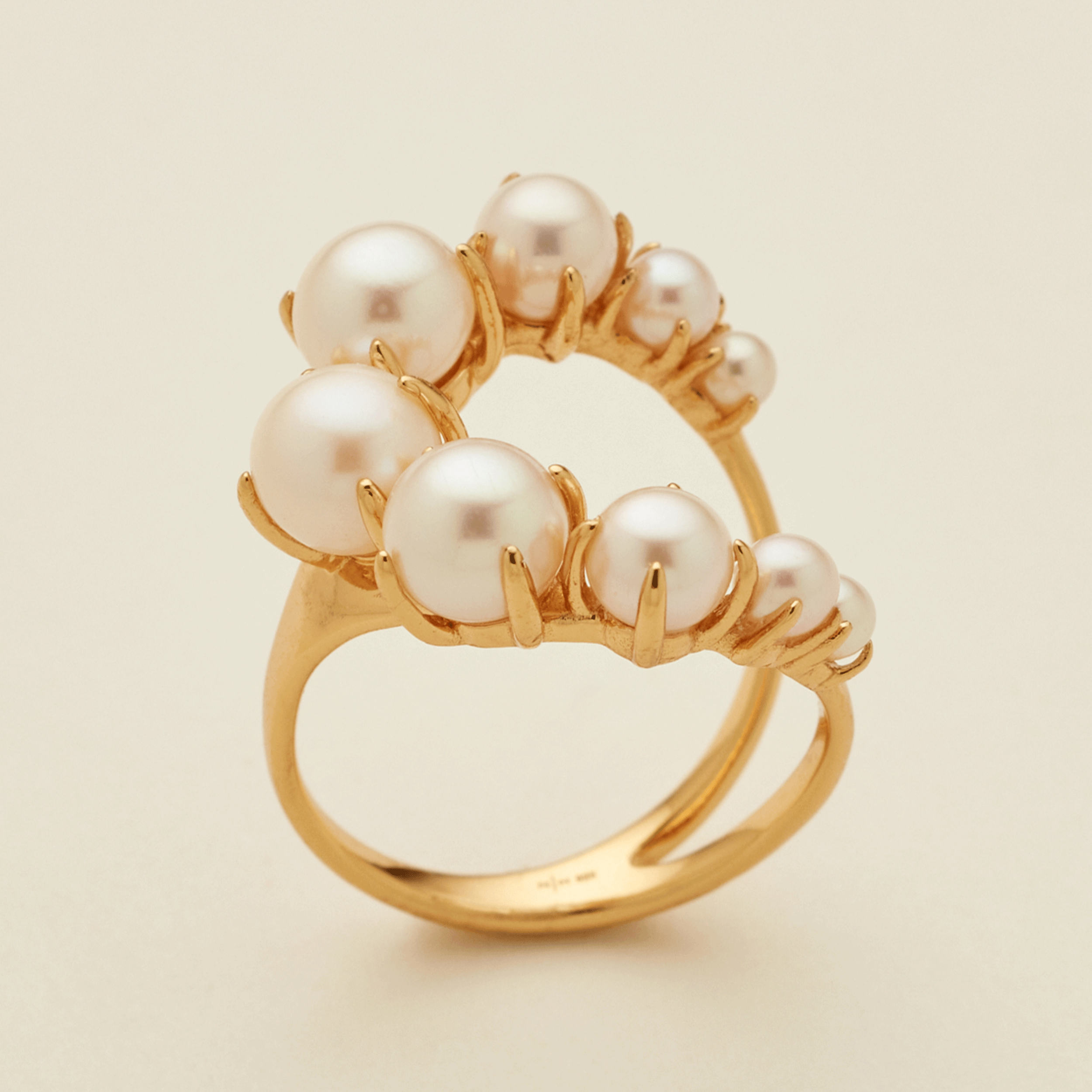 Pearl Cocktail Ring Gold Vermeil / 5 Ring