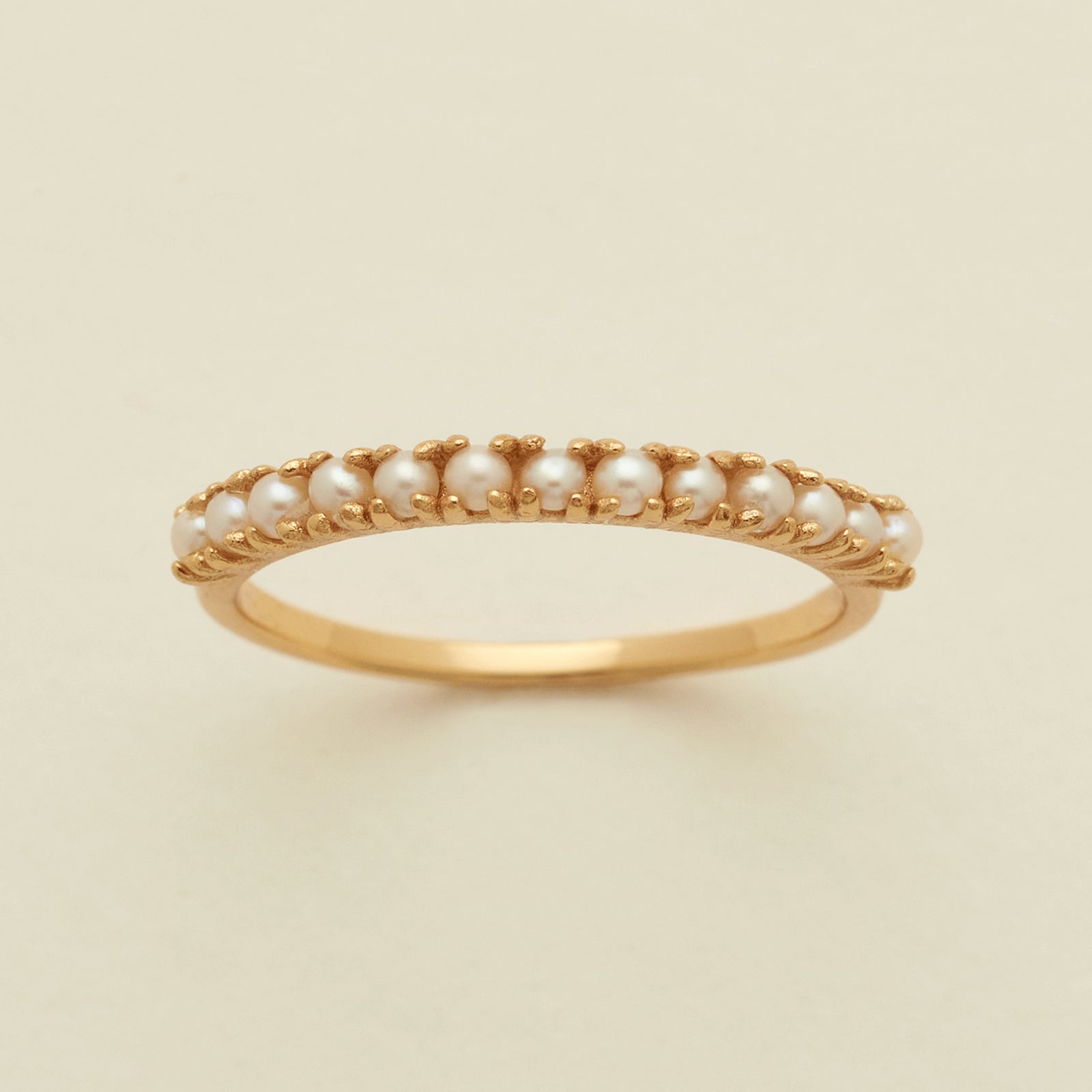 Pearl Stacking Band Ring Gold Vermeil / 5 Ring