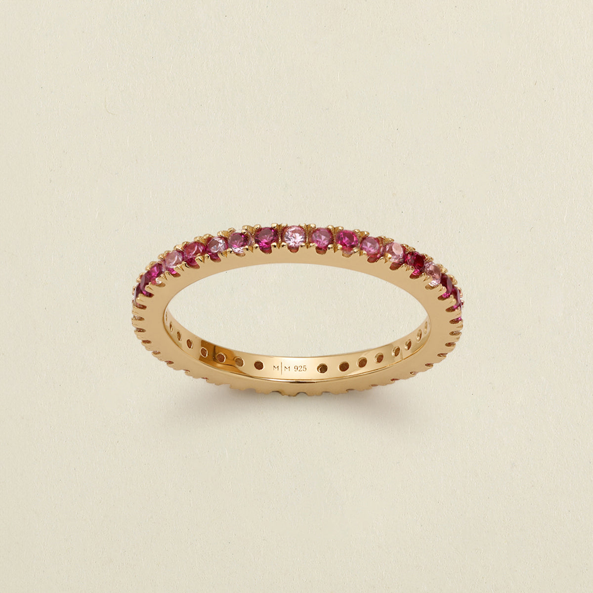 Pink Eternity Band Ring Gold Vermeil / 5 Ring