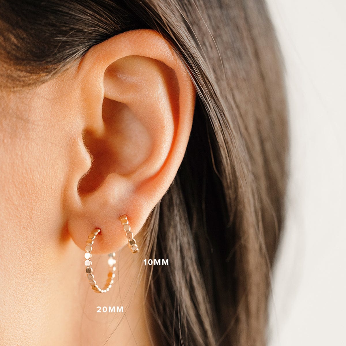 Matrix hoop earrings, Heart, Small, White, Rhodium plated | Swarovski