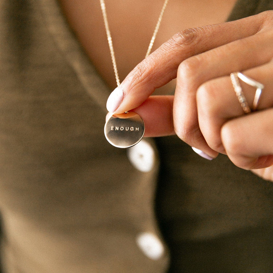 Power Word Disc Necklace | 3/4" Disc Lifestyle