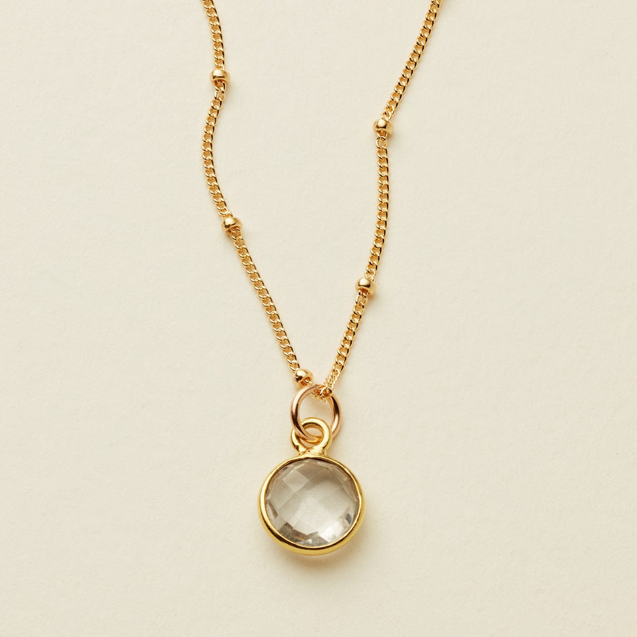 Prism Gemstone Necklace Gold Filled / 16" Necklace