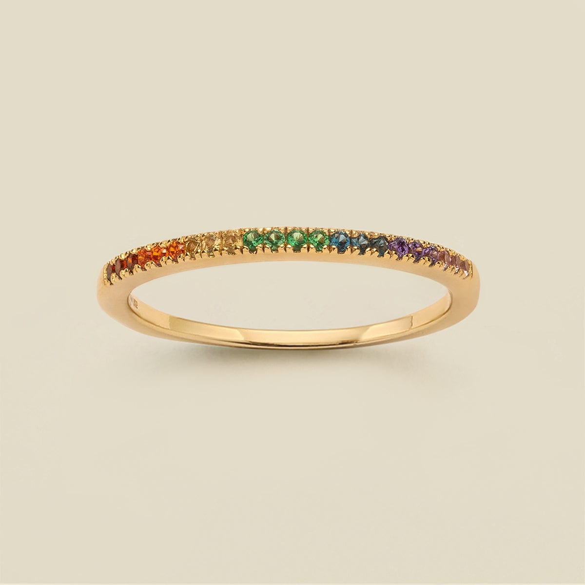 Rainbow Stacking Band Ring Gold Vermeil / 5 Ring