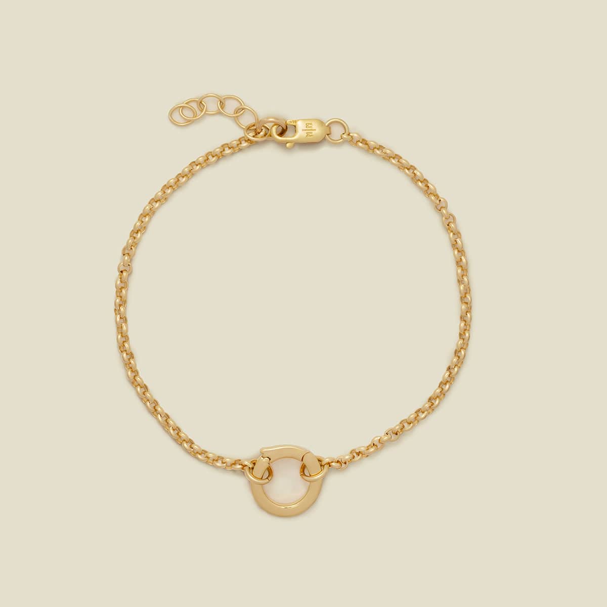 Rolo Charm Bracelet Gold Filled / With Link Lock / 6" Bracelet