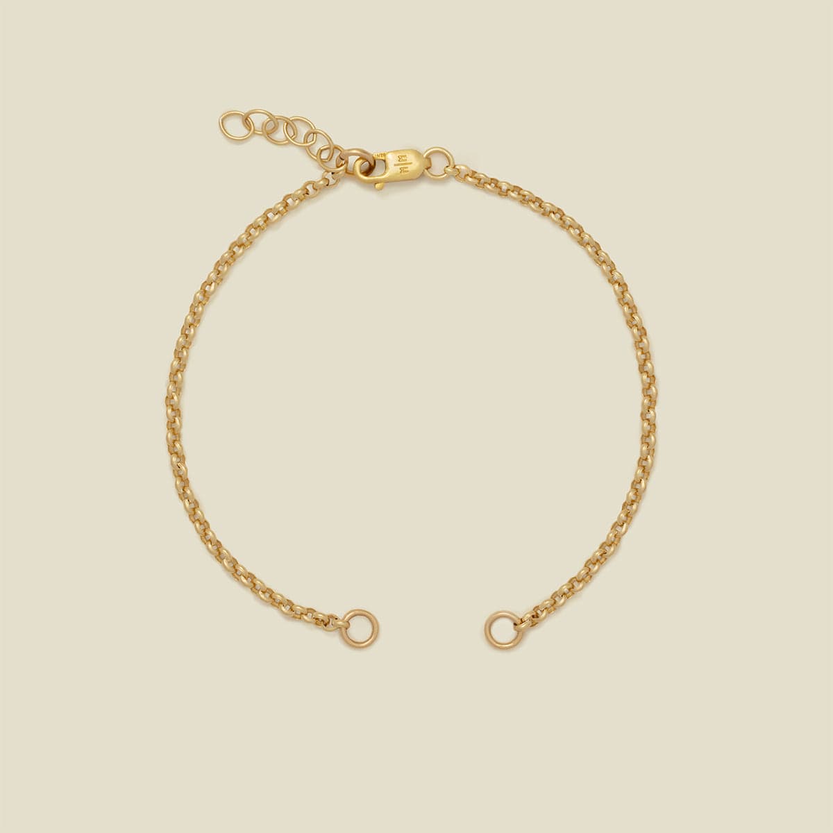 Rolo Charm Bracelet Gold Filled / Without Link Lock / 6" Bracelet