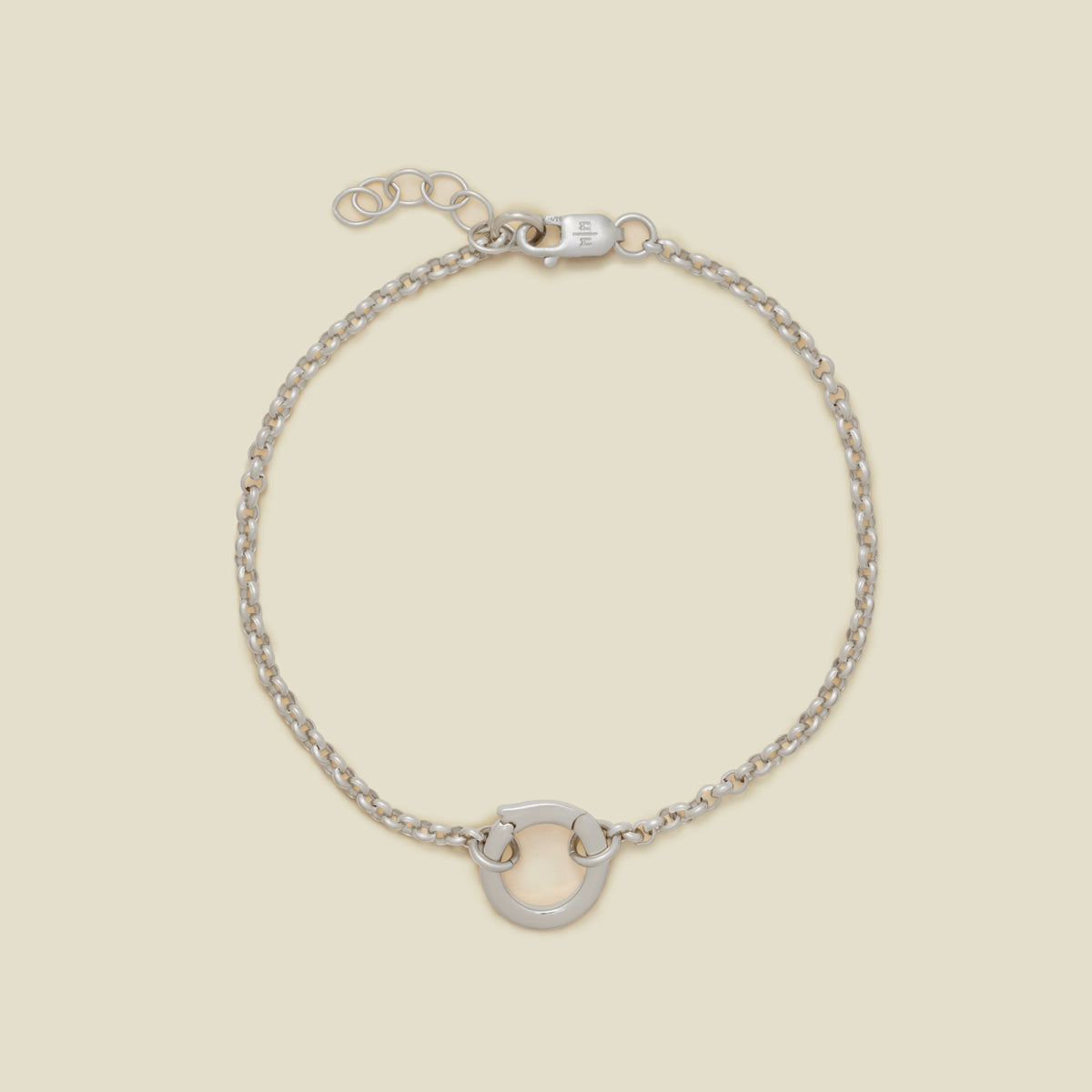 Rolo Charm Bracelet Silver / With Link Lock / 6" Bracelet