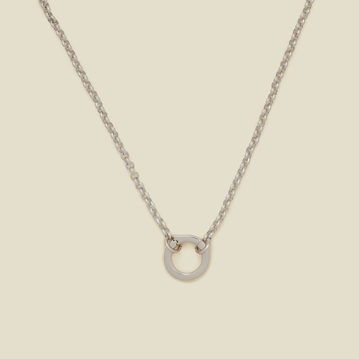 Rolo Charm Necklace Silver / With Link Lock Necklace